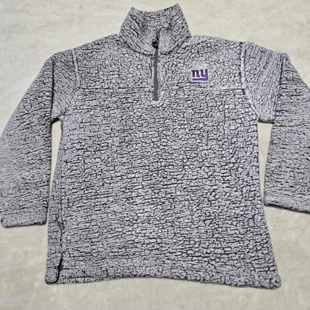 New York Giants Sherpa 1/4 Zip Pullover Sweatshirt Womens Size Large NFL - Picture 2 of 6
